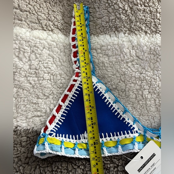 Blue Crochet Trim Bikini - Picture 6 of 9